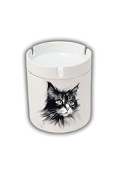 Siyah Kedi Baskılı Küllük Kül Tablası